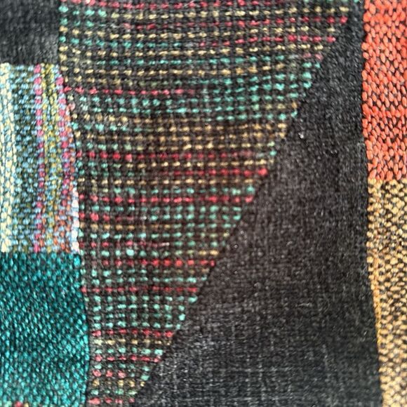 Patchwork Scarf with Multicolor Design - Picture 7 of 7